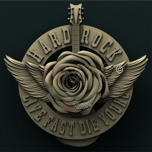HARD ROCK SIGN 3D STL 3DWave