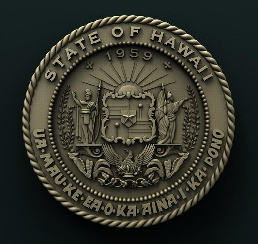 HAWAII STATE SEAL 3D STL 3DWave