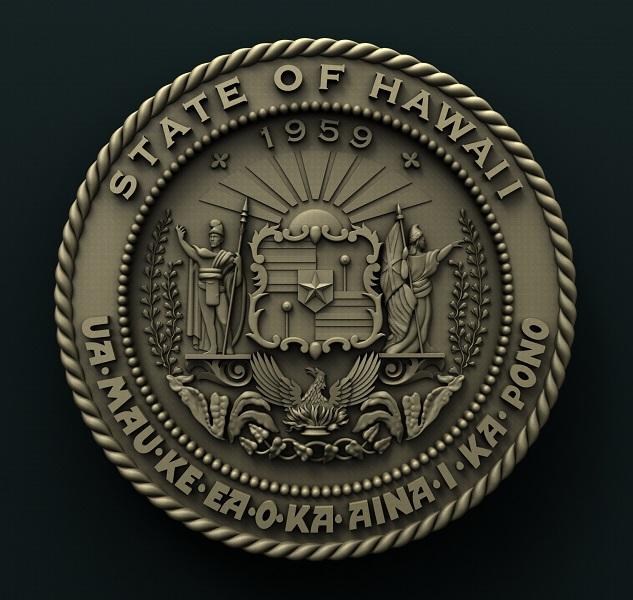HAWAII STATE SEAL 3D STL 3DWave