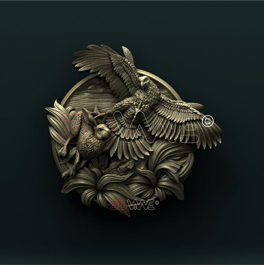 HAWK AND RABBIT 3D STL 3DWave