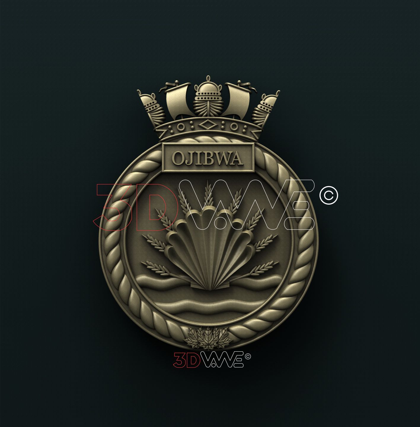 HMCS OJIBWA, ROYAL CANADIAN NAVY 3D STL 3DWave