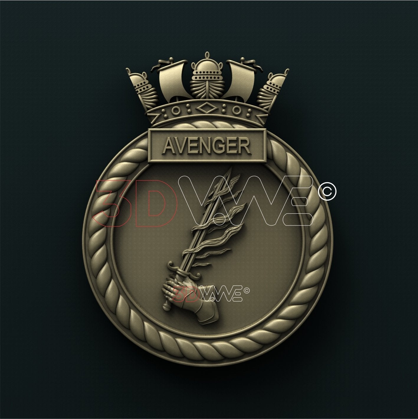 HMS AVENGER, BRITISH ROYAL NAVY 3D STL 3DWave