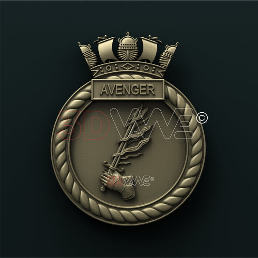 HMS AVENGER, BRITISH ROYAL NAVY 3D STL 3DWave
