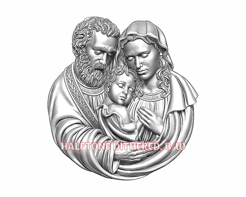 Holly family 3d illusion & laser-ready files - 3DWave.us