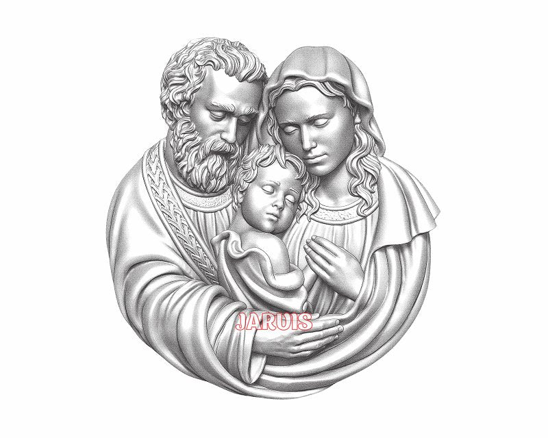 Holly family 3d illusion & laser-ready files - 3DWave.us