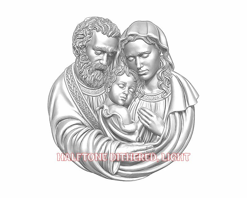 Holly family 3d illusion & laser-ready files - 3DWave.us