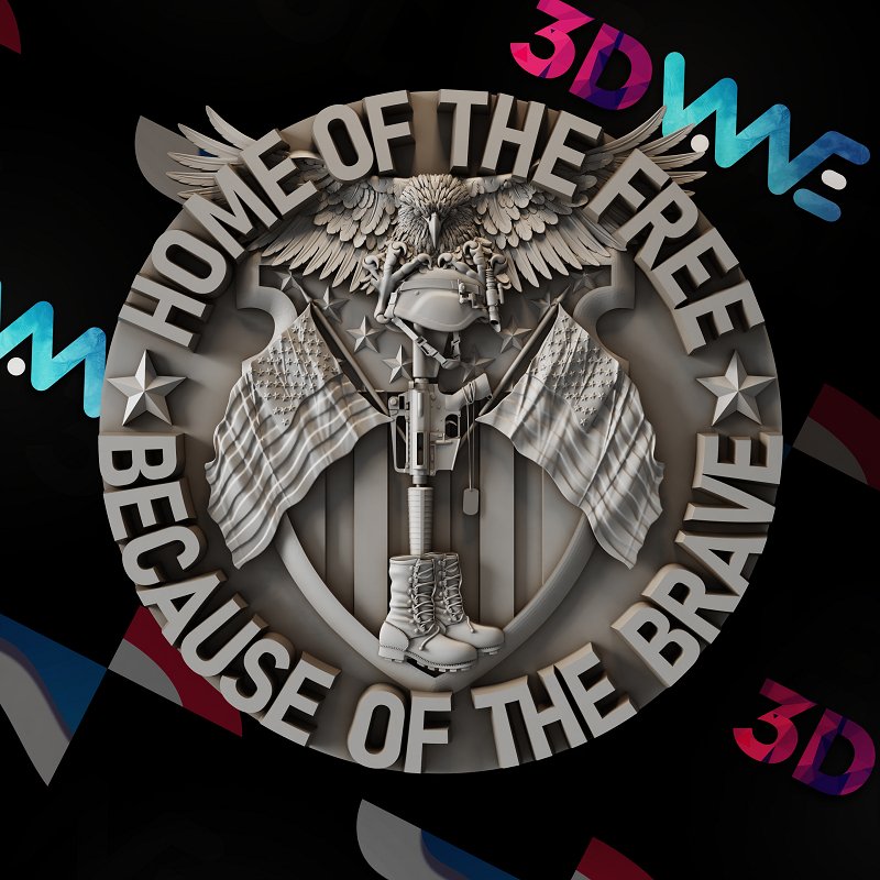 HOME OF THE FREE 3d stl - 3DWave.us