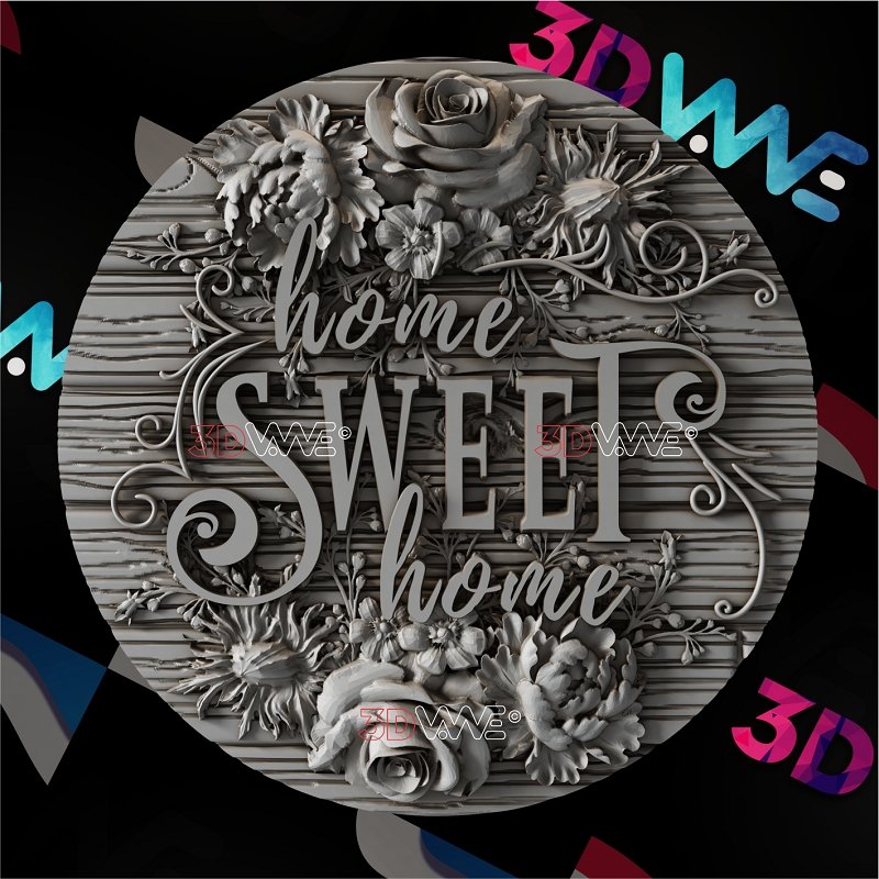 HOME SIGN 3d stl 3DWave.us