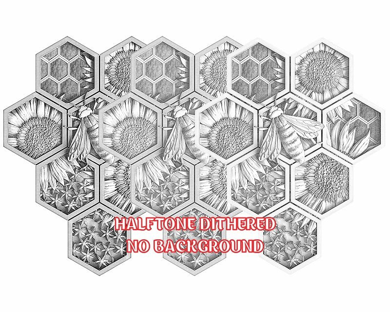 HONEYCOMB BEE 3d illusion & laser-ready files 3DWave.us