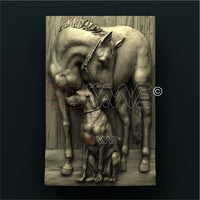 Thumbnail for HORSE AND DOG 3D STL 3DWave