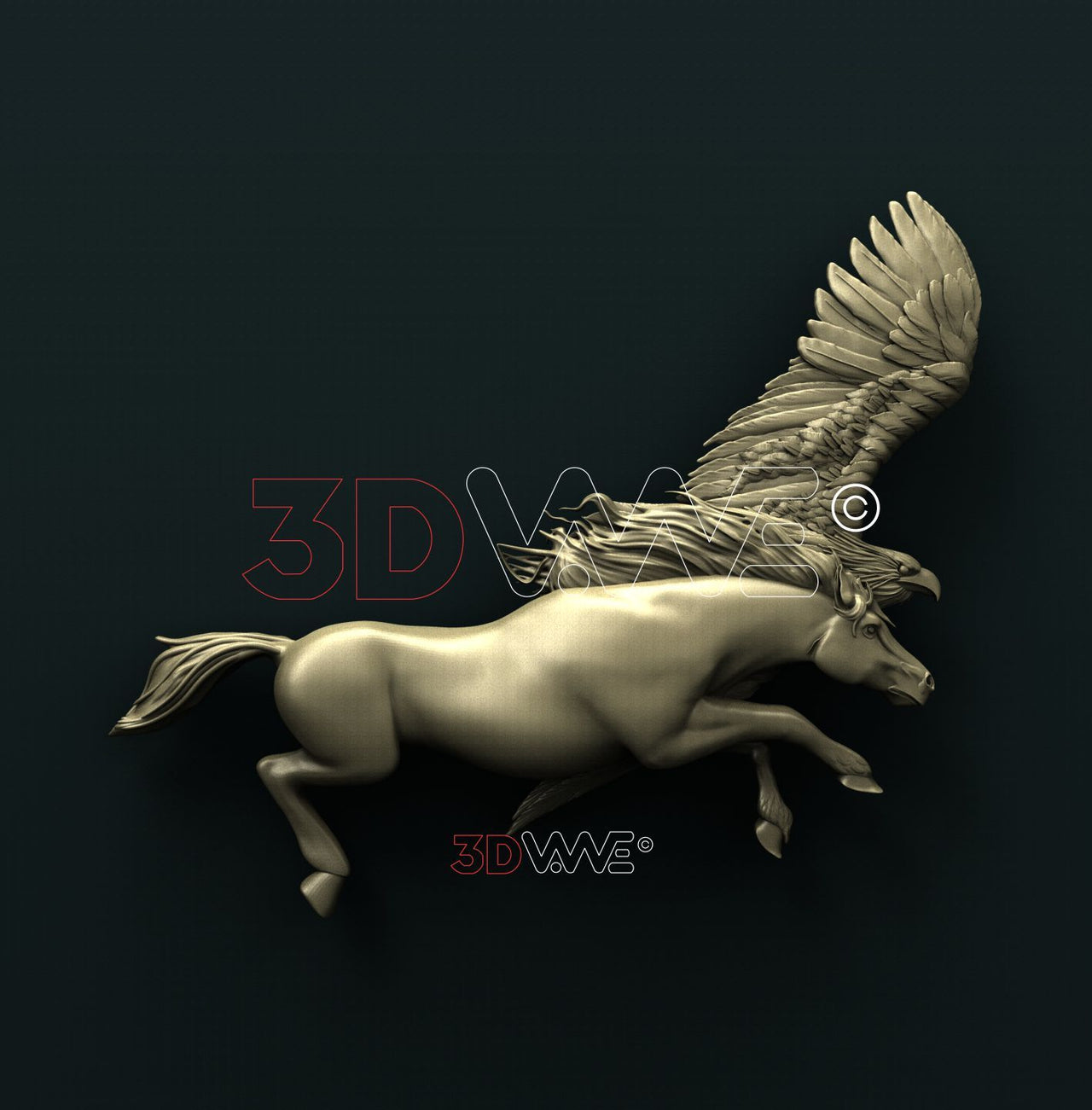 HORSE AND EAGLE 3D STL 3DWave