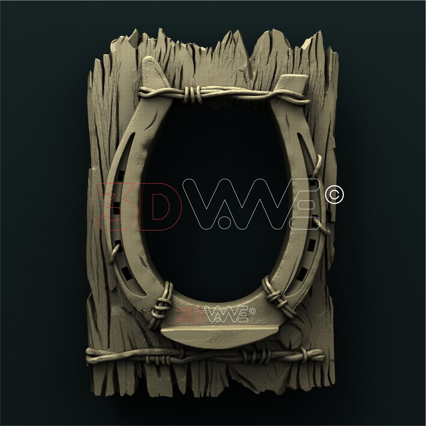 HORSESHOE PICTURE FRAME 3D STL 3DWave