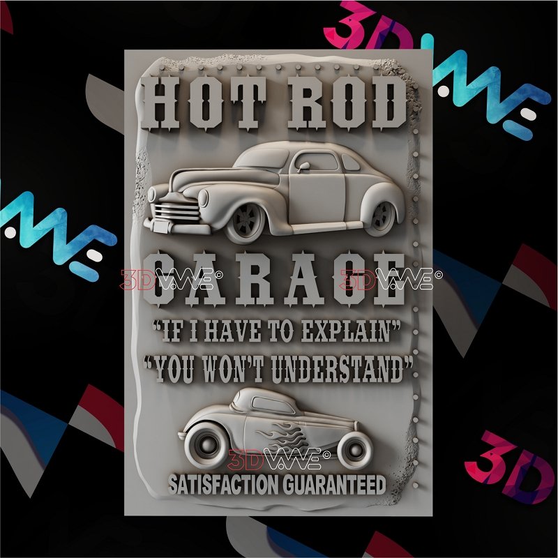 HOT ROD GARAGE SIGN 3d stl 3DWave.us