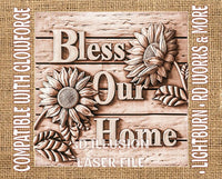 Thumbnail for HOUSE SIGN 3d illusion & laser-ready files 3DWave.us