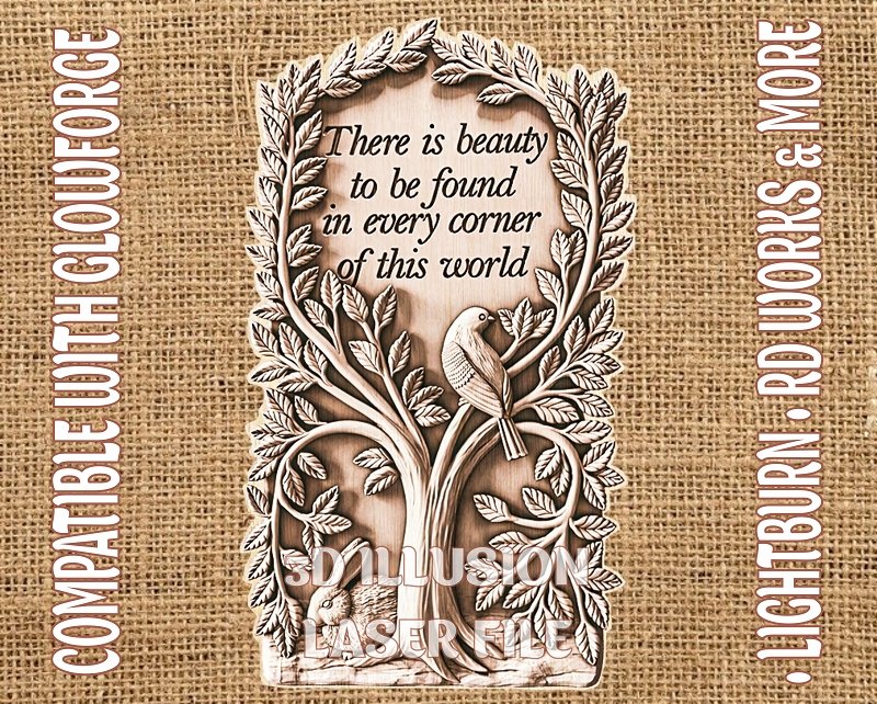 HOUSE WALL SIGN 3d illusion & laser-ready files 3DWave.us