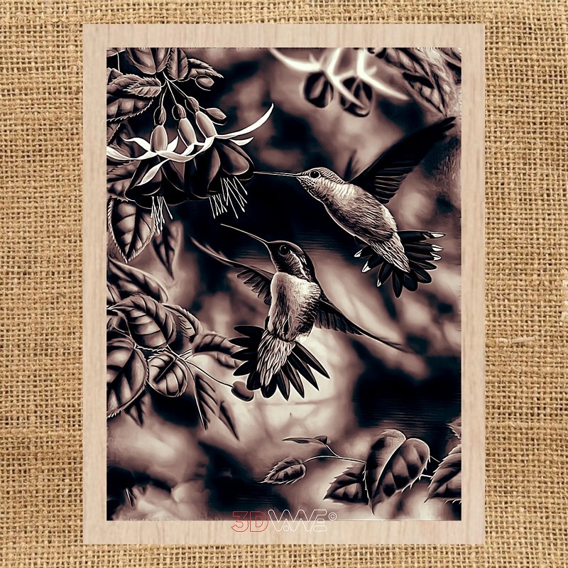 HUMMINGBIRDS Glowforge laser files 3DWave