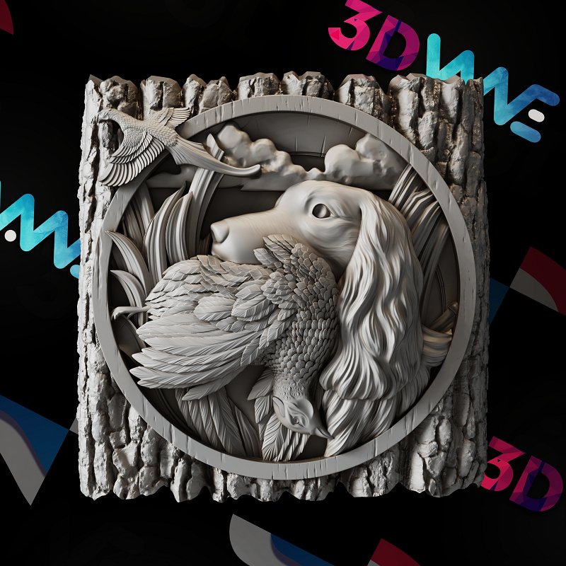 Hunting dog 3d stl - 3DWave.us