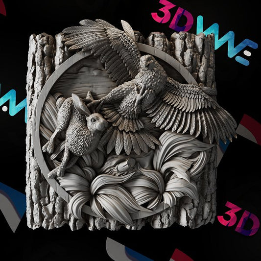 Hunting eagle 3d stl - 3DWave.us