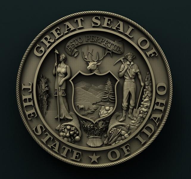 IDAHO STATE SEAL 3D STL 3DWave