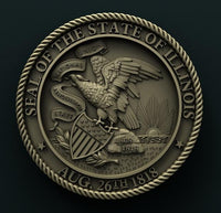 Thumbnail for ILLINOIS STATE SEAL 3D STL 3DWave