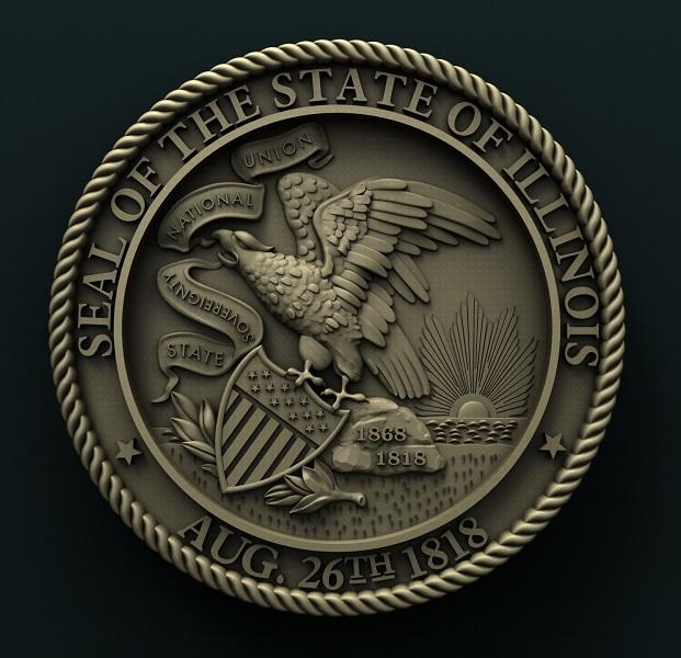 ILLINOIS STATE SEAL 3D STL 3DWave