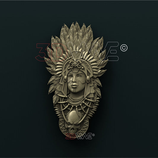 INDIAN GIRL WITH A SKULL 3DWave