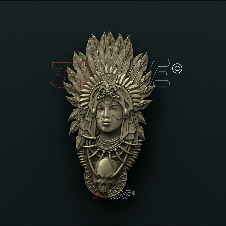 INDIAN GIRL WITH A SKULL 3DWave