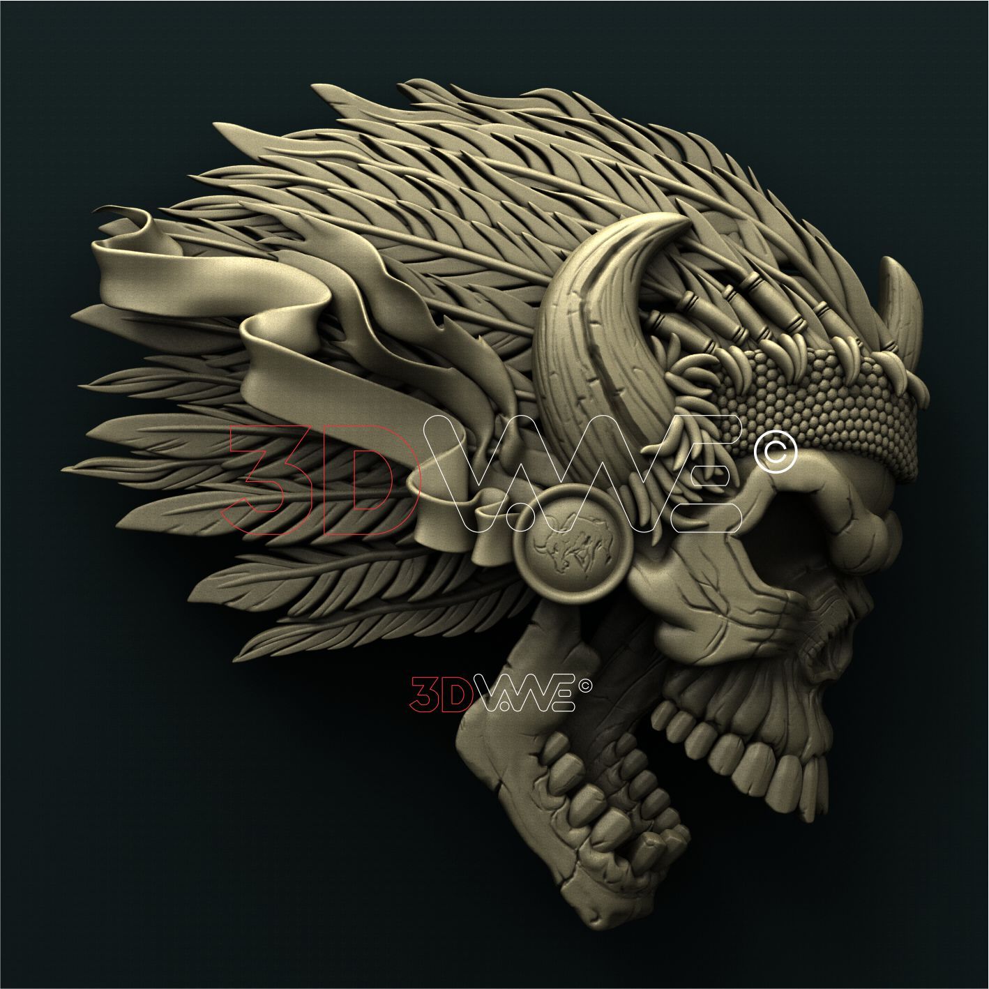 INDIAN SKULL 3D STL 3DWave