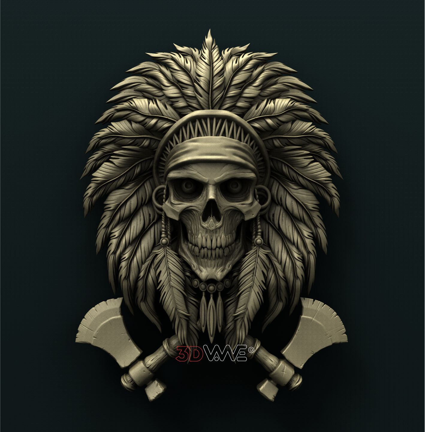 INDIAN SKULL 3D STL 3DWave