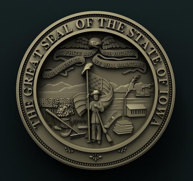 IOWA STATE SEAL 3D STL 3DWave