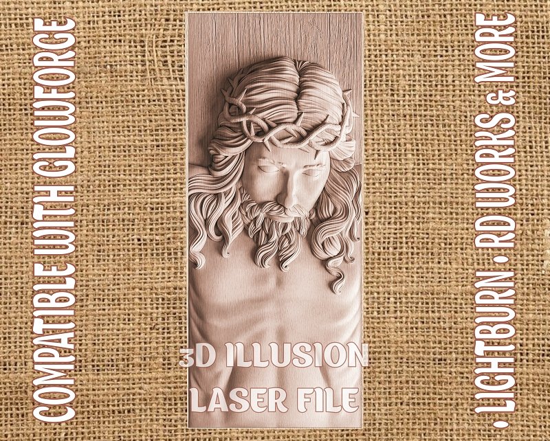 JESUS 3d illusion & laser-ready files 3DWave.us