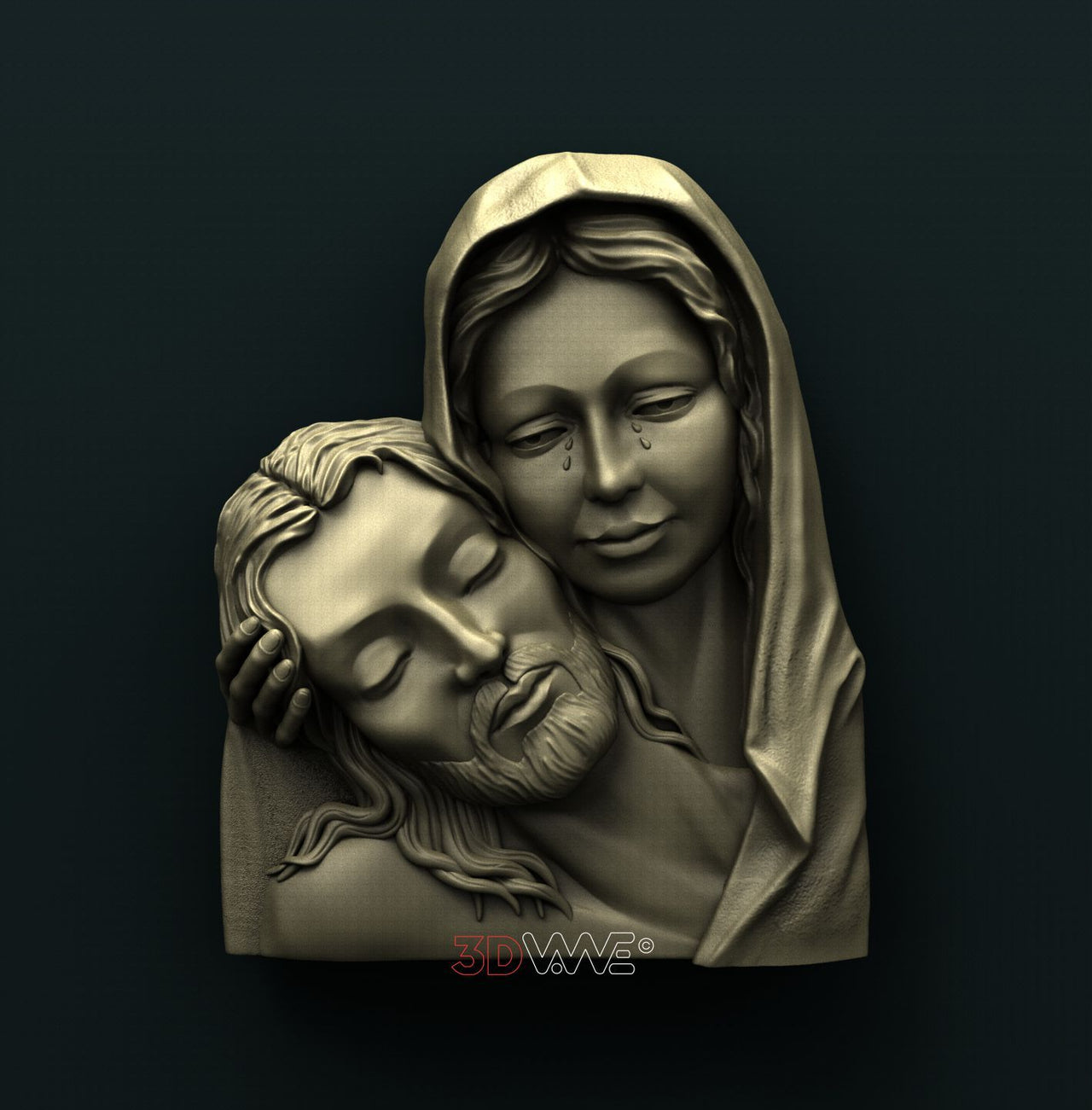 JESUS AND VIRGIN MARY 3D STL 3DWave