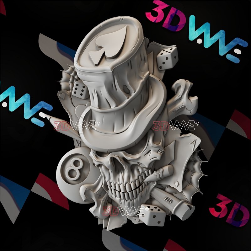 JOKER SKULL 3d stl 3DWave.us