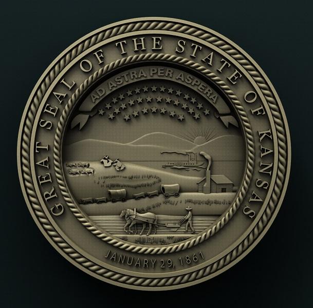 KANSAS STATE SEAL 3D STL 3DWave