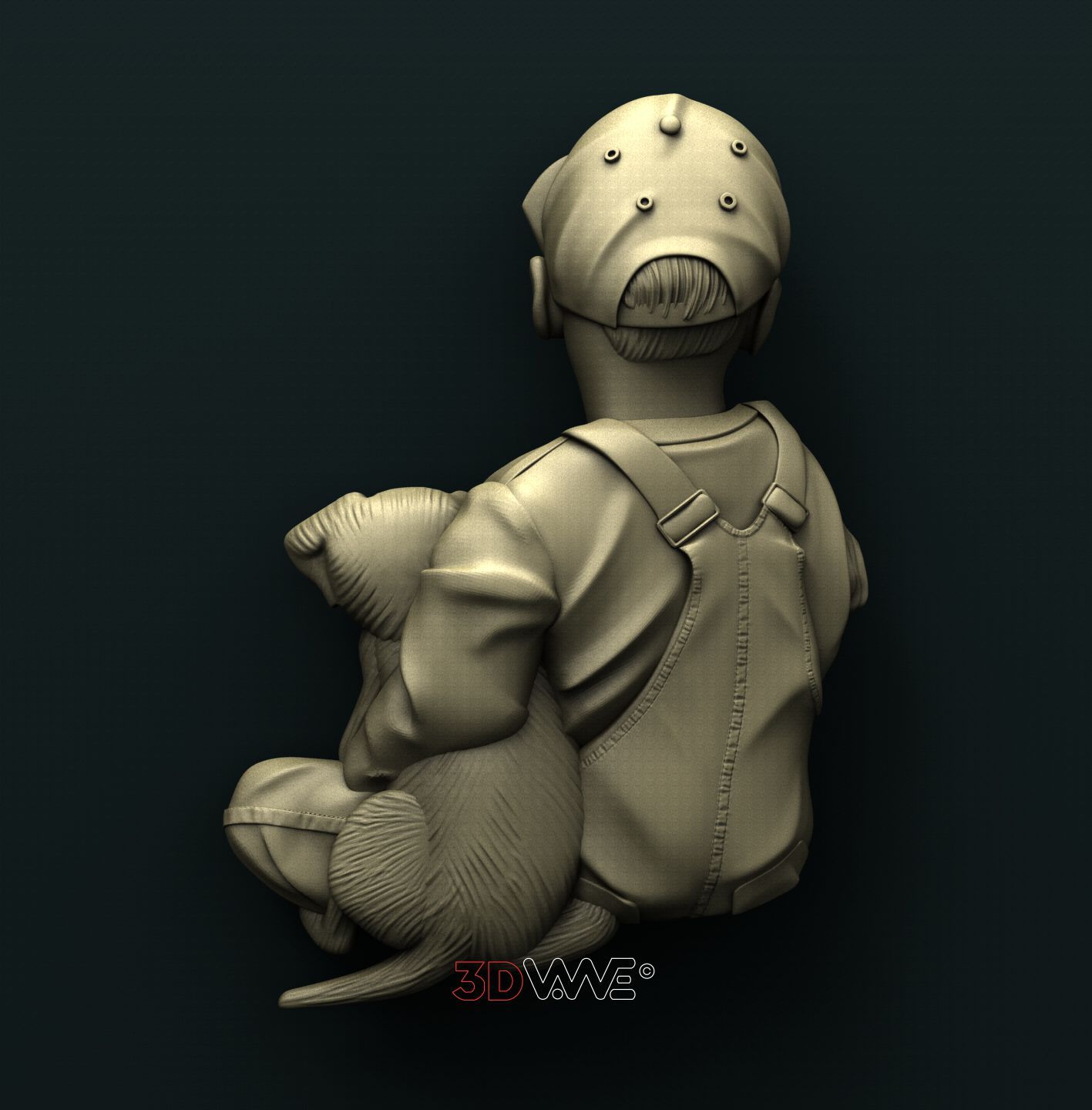 KID WITH A DOG 3D STL 3DWave