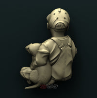 Thumbnail for KID WITH A DOG 3D STL 3DWave
