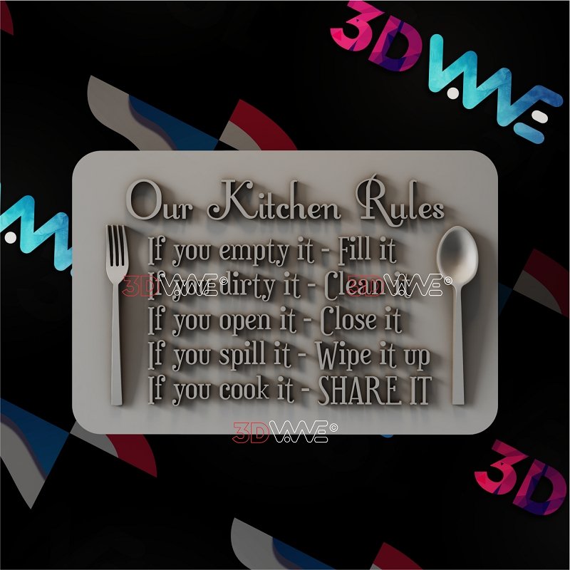 KITCHEN RULES 3d stl - - 3DWave.us