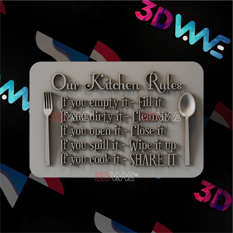 KITCHEN RULES 3d stl 3DWave.us