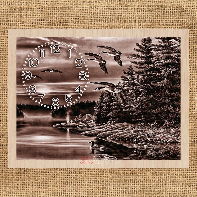 LAKE CLOCK pyroprinter & laser-ready files 3DWave.us