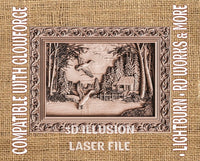 Thumbnail for Lake house 3d illusion & laser-ready files 3DWave.us