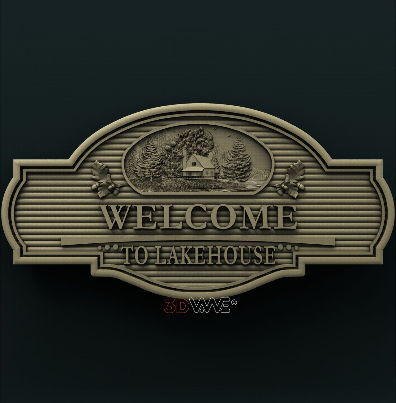 LAKE HOUSE WELCOME SIGN 3D STL 3DWave