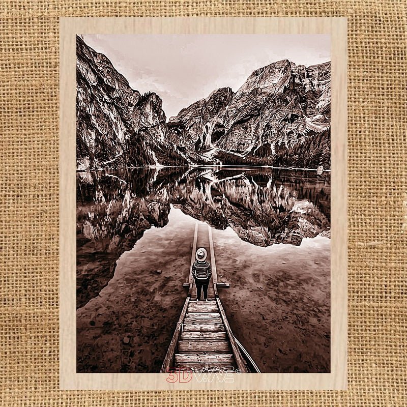 LAKE IN MOUNTAINS pyroprinter and laser-ready file 3DWave.us