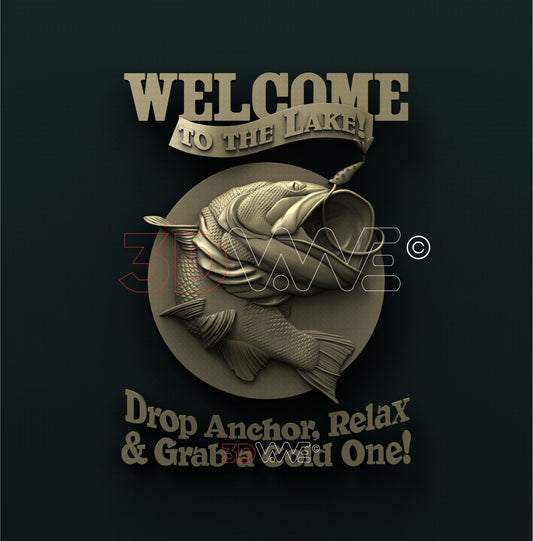 LAKE WELCOME SIGN 3D STL 3DWave