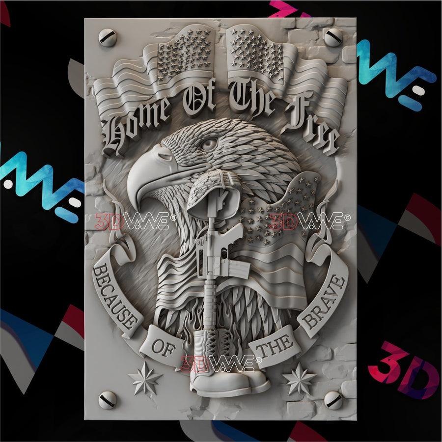 LAND OF THE FREE 3d stl 3DWave.us