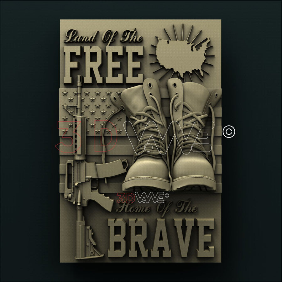 LAND OF THE FREE, HOME OF THE BRAVE 3D STL 3DWave