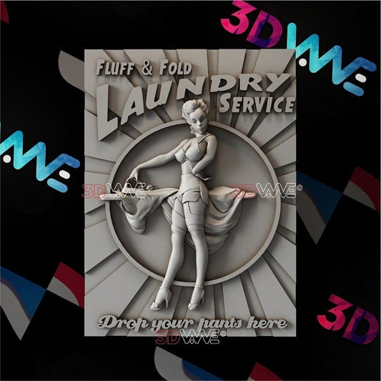 LAUNDRY SERVICE SIGN 3d stl 3DWave.us
