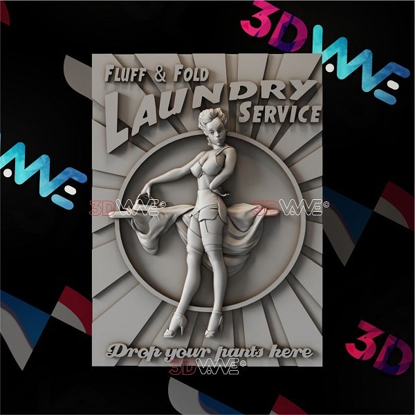 LAUNDRY SERVICE SIGN 3d stl 3DWave.us
