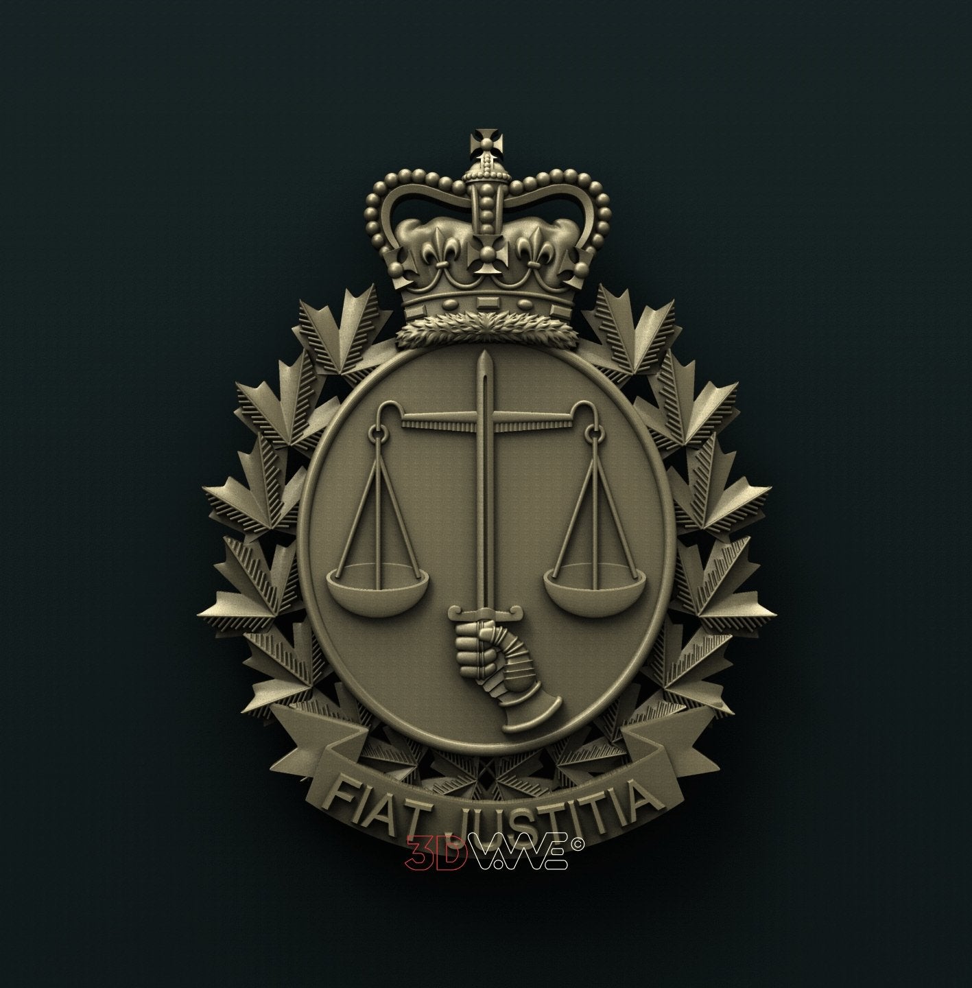 LEGAL BRANCH BADGE, CANADIAN FORCES 3D STL 3DWave