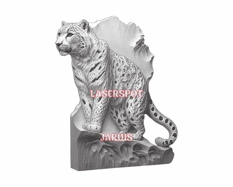 Leopard 3d illusion & laser-ready files - 3DWave.us