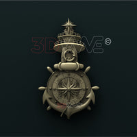 Thumbnail for LIGHTHOUSE WITH ANCHOR AND COMPASS 3D STL 3DWave
